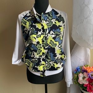 Armani Exchange floral bomber style jacket for spring and summer.